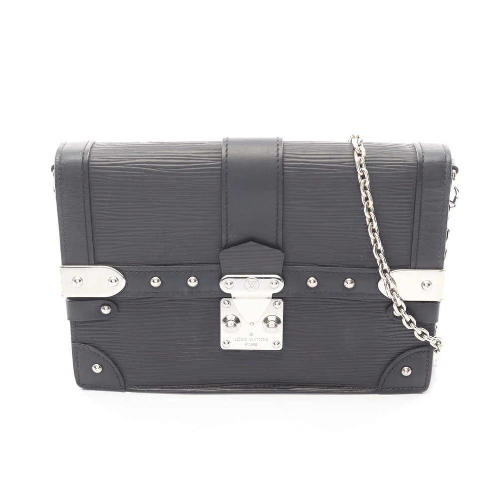 Louis Vuitton Portefeuille Trunk Shoulder Bag Leather Epi Black